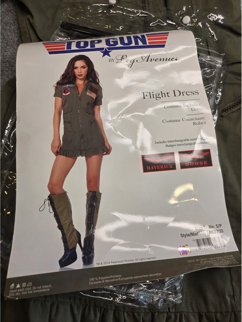 Leg Avenue Top Gun Flight Dress Costume Women's Small S TG83700 Halloween New